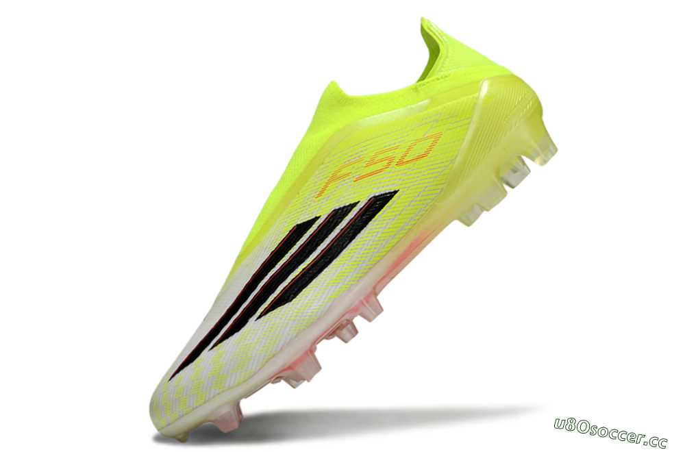 Unisex Adidas F50 Elite Laceless FG Firm Ground Low-Tops Football Boots - Yellow/Charger Yellow/Neon Pink 5