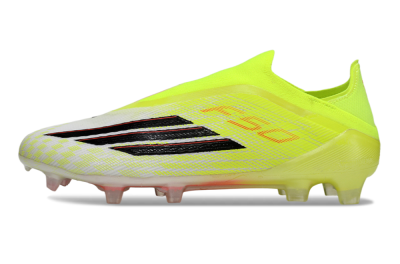 Unisex Adidas F50 Elite Laceless FG Firm Ground Low-Tops Football Boots - Yellow/Charger Yellow/Neon Pink