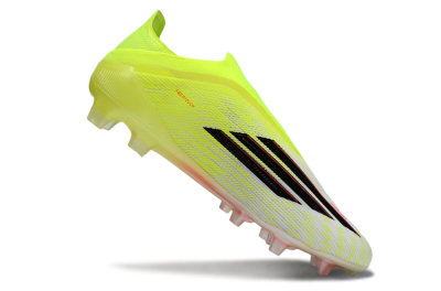 Unisex Adidas F50 Elite Laceless FG Firm Ground Low-Tops Football Boots - Yellow/Charger Yellow/Neon Pink