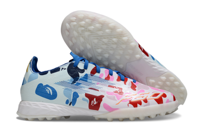 Men's Adidas F50 Pro TF Artificial Turf Low-Tops Football Shoes - Pink/Blue Wave/Pink Splash