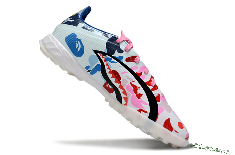 Men's Adidas F50 Pro TF Artificial Turf Low-Tops Football Shoes - Pink/Blue Wave/Pink Splash 4