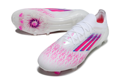 Unisex Adidas F50 Elite FG Firm Ground Low-Tops Football Boots - White/Vibrant Pink/Deep Blue
