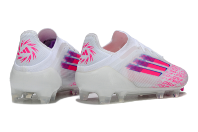 Unisex Adidas F50 Elite FG Firm Ground Low-Tops Football Boots - White/Vibrant Pink/Deep Blue