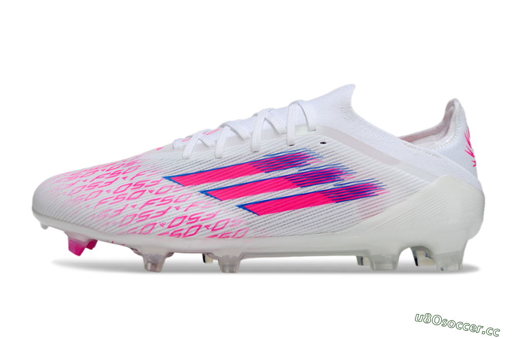 Unisex Adidas F50 Elite FG Firm Ground Low-Tops Football Boots - White/Vibrant Pink/Deep Blue 0