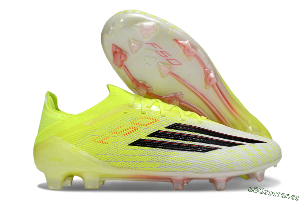 Unisex Adidas F50 Elite FG Firm Ground Low-Tops Football Boots - Yellow/Neon Green/Black 2