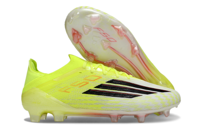 Unisex Adidas F50 Elite FG Firm Ground Low-Tops Football Boots - Yellow/Neon Green/Black