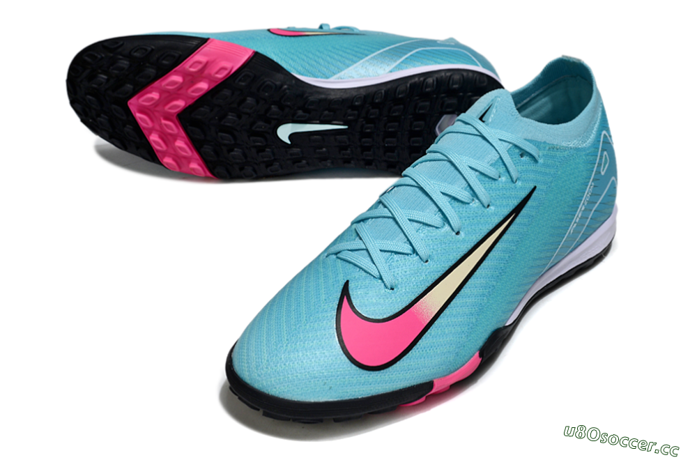 Unisex Nike Air Zoom Mercurial Vapor 16 Elite TF Artificial Turf Low-Tops Football Shoes - Aqua/Electric Pink/Black 3