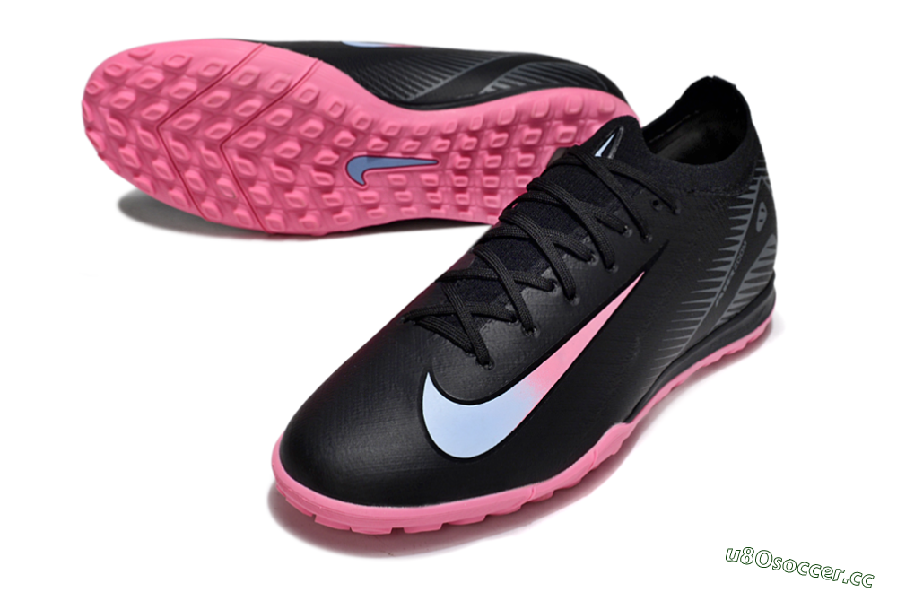 Unisex Nike Air Zoom Mercurial Vapor 16 Elite TF Artificial Turf Low-Tops Football Shoes - Black/Vibrant Pink/Cool Cyan 3
