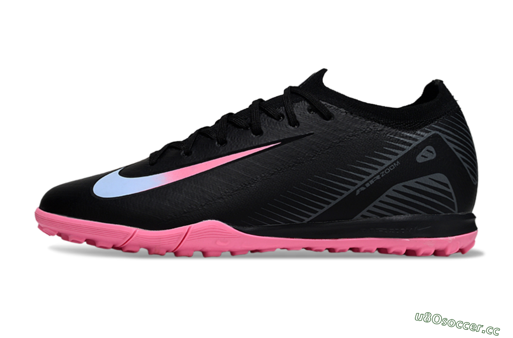 Unisex Nike Air Zoom Mercurial Vapor 16 Elite TF Artificial Turf Low-Tops Football Shoes - Black/Vibrant Pink/Cool Cyan 0