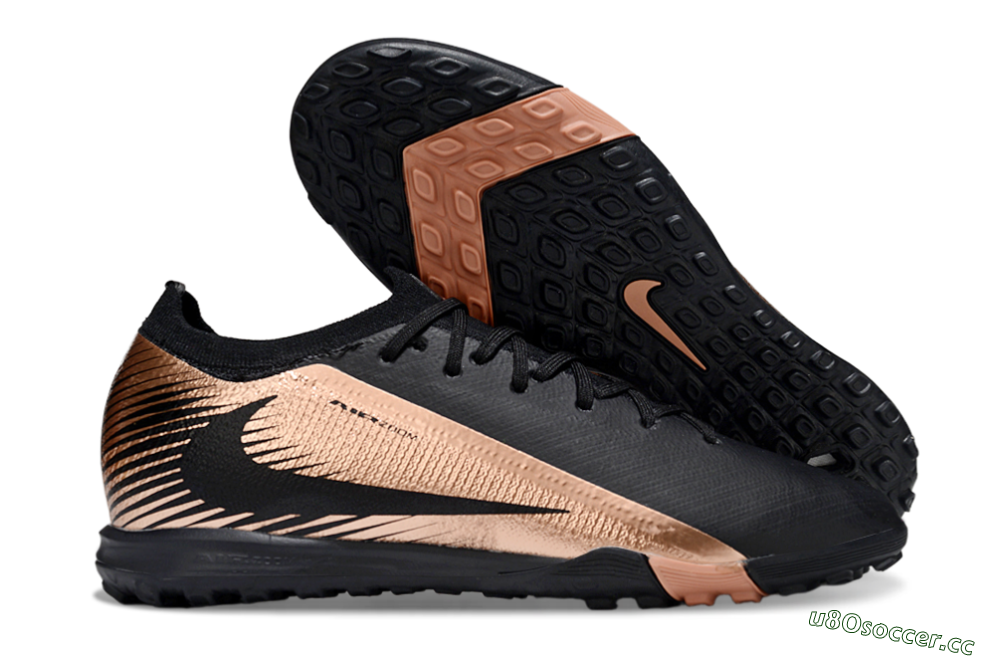 Unisex Nike Air Zoom Mercurial Vapor 16 Elite TF Artificial Turf Low-Tops Football Shoes - Black/Rose Gold/Charcoal 2