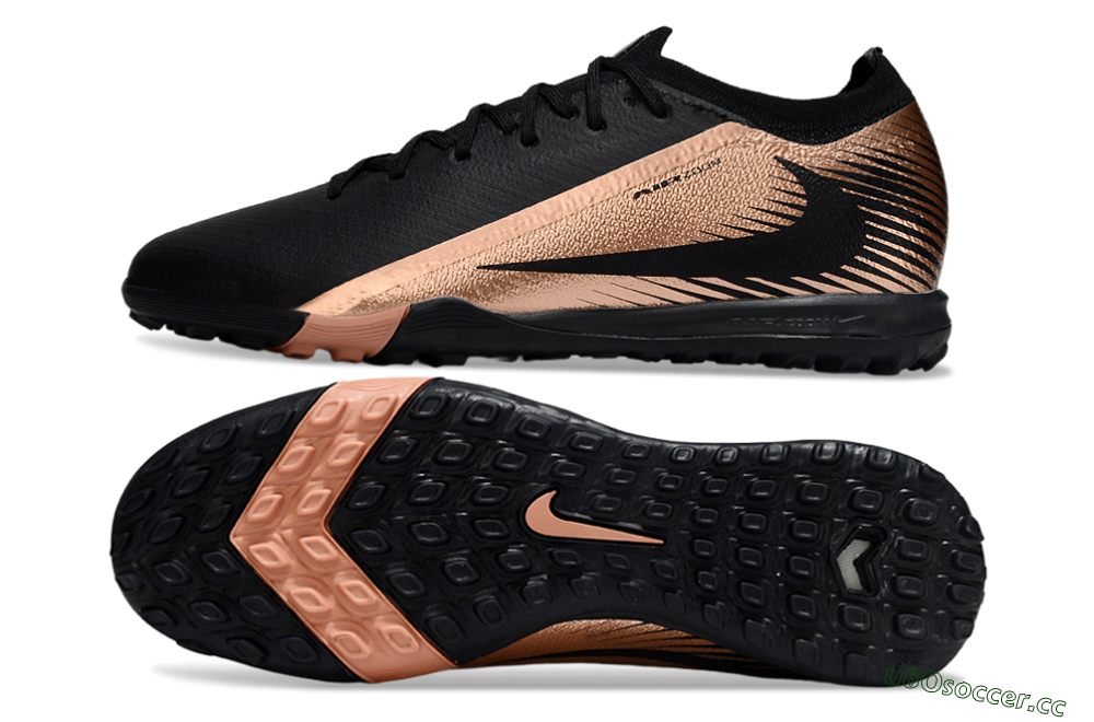 Unisex Nike Air Zoom Mercurial Vapor 16 Elite TF Artificial Turf Low-Tops Football Shoes - Black/Rose Gold/Charcoal 1
