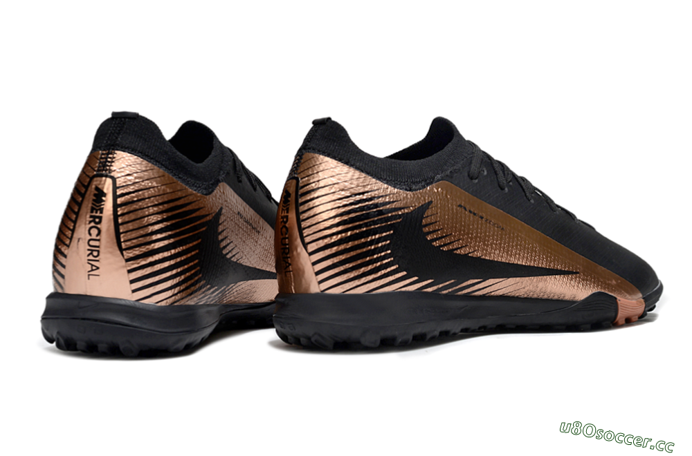 Unisex Nike Air Zoom Mercurial Vapor 16 Elite TF Artificial Turf Low-Tops Football Shoes - Black/Rose Gold/Charcoal 6