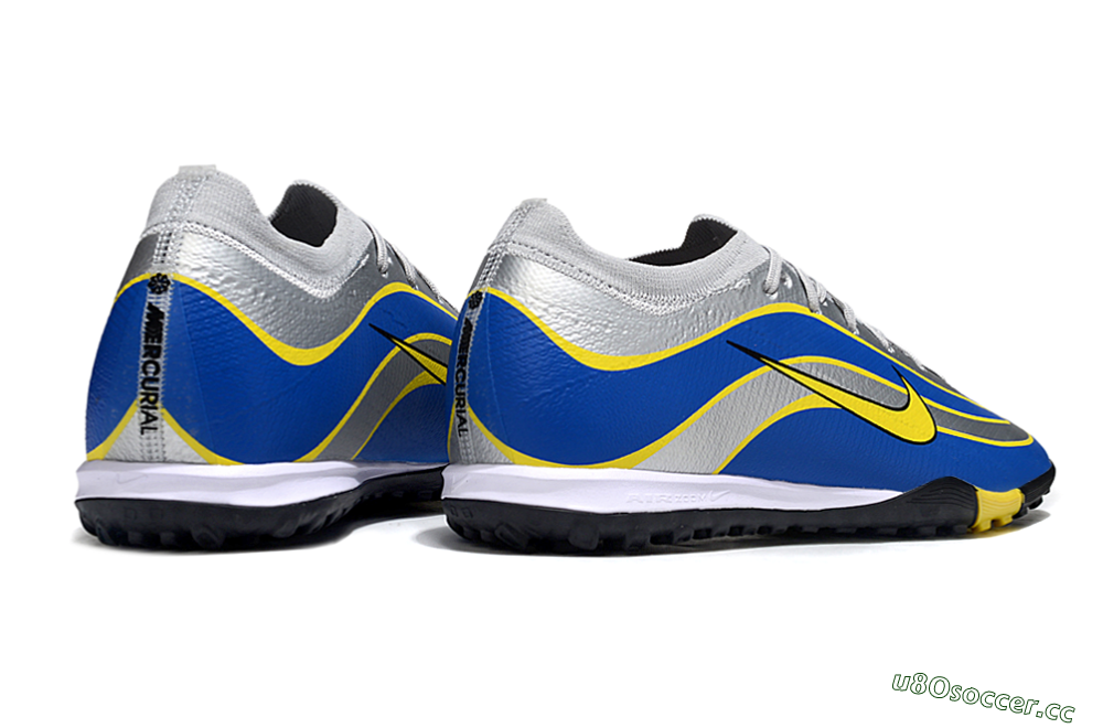 Unisex Nike Air Zoom Mercurial Vapor 16 Elite TF Artificial Turf Low-Tops Football Shoes - Blue/Electric Blue/Sunny Yellow 6