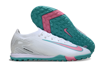 Unisex Nike Air Zoom Mercurial Vapor 16 Elite TF Artificial Turf Low-Tops Football Shoes - White/Mint Green/Pink