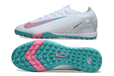 Unisex Nike Air Zoom Mercurial Vapor 16 Elite TF Artificial Turf Low-Tops Football Shoes - White/Mint Green/Pink