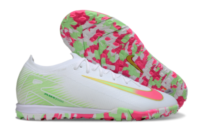 Unisex Nike Air Zoom Mercurial Vapor 16 Elite TF Artificial Turf Low-Tops Football Shoes - White/Neon Pink/Light Green