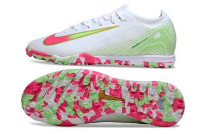 Unisex Nike Air Zoom Mercurial Vapor 16 Elite TF Artificial Turf Low-Tops Football Shoes - White/Neon Pink/Light Green