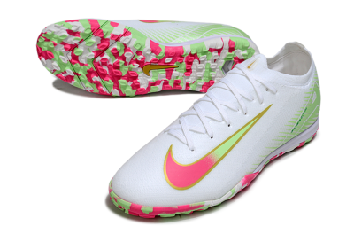 Unisex Nike Air Zoom Mercurial Vapor 16 Elite TF Artificial Turf Low-Tops Football Shoes - White/Neon Pink/Light Green