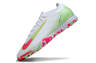 Unisex Nike Air Zoom Mercurial Vapor 16 Elite TF Artificial Turf Low-Tops Football Shoes - White/Neon Pink/Light Green