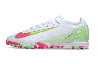 Unisex Nike Air Zoom Mercurial Vapor 16 Elite TF Artificial Turf Low-Tops Football Shoes - White/Neon Pink/Light Green