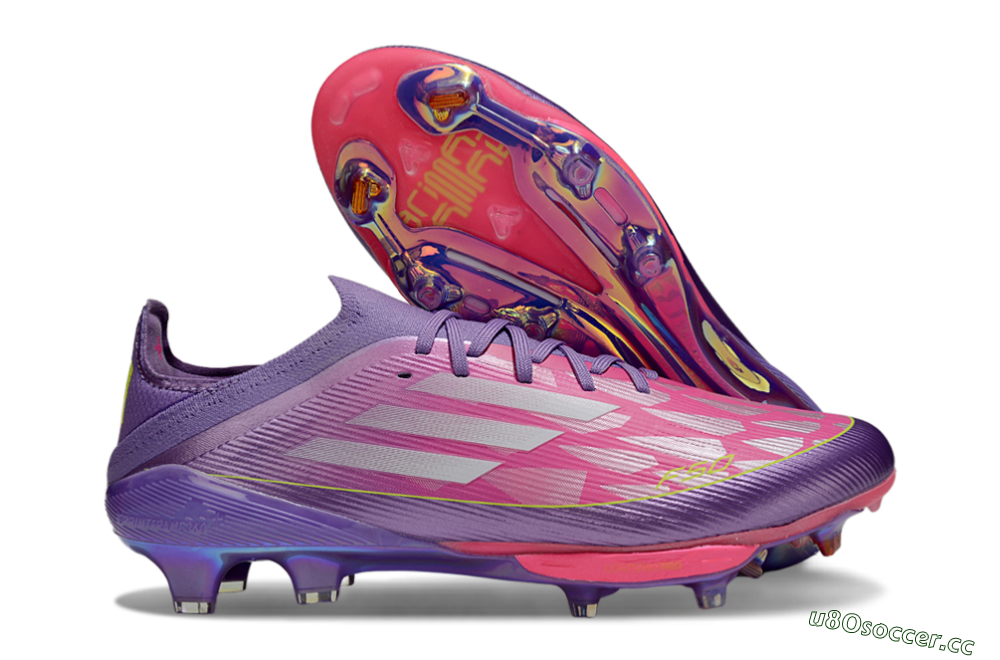 Men's Adidas F50+ Elite Lightstrike Pro FG Firm Ground Low-Tops Football Boots - Purple/Vibrant Magenta/Metallic Rose 2