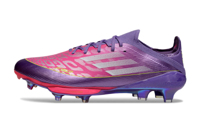 Men's Adidas F50+ Elite Lightstrike Pro FG Firm Ground Low-Tops Football Boots - Purple/Vibrant Magenta/Metallic Rose