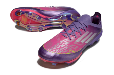 Men's Adidas F50+ Elite Lightstrike Pro FG Firm Ground Low-Tops Football Boots - Purple/Vibrant Magenta/Metallic Rose