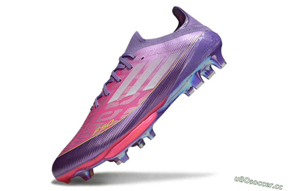 Men's Adidas F50+ Elite Lightstrike Pro FG Firm Ground Low-Tops Football Boots - Purple/Vibrant Magenta/Metallic Rose 5