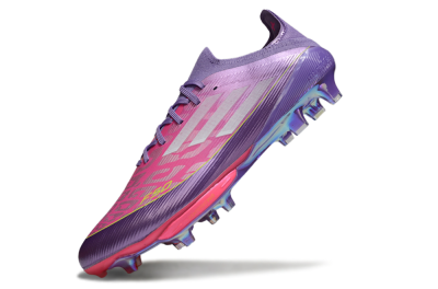 Men's Adidas F50+ Elite Lightstrike Pro FG Firm Ground Low-Tops Football Boots - Purple/Vibrant Magenta/Metallic Rose