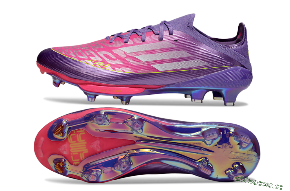 Men's Adidas F50+ Elite Lightstrike Pro FG Firm Ground Low-Tops Football Boots - Purple/Vibrant Magenta/Metallic Rose 1