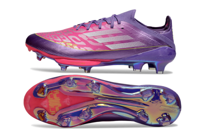 Men's Adidas F50+ Elite Lightstrike Pro FG Firm Ground Low-Tops Football Boots - Purple/Vibrant Magenta/Metallic Rose