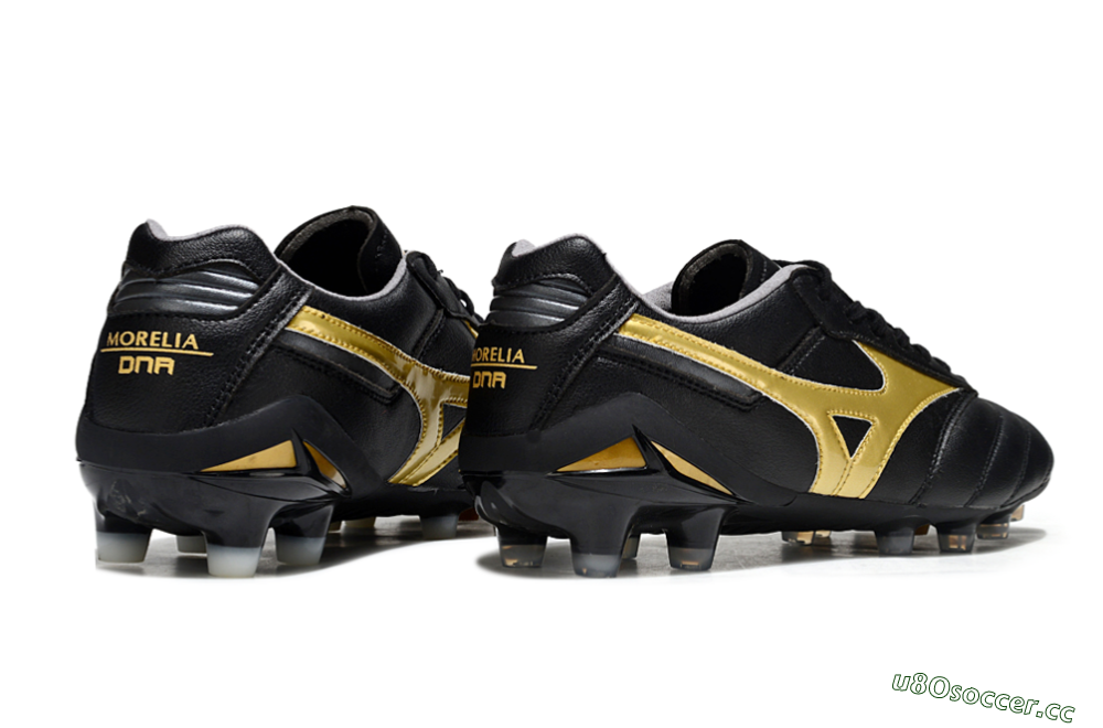 Men's Mizuno Morelia Neo 2 FG Firm Ground Low-Tops Football Boots - Black/Metallic Gold/Classic Black 6