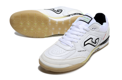 Men's Joma Top Flex IC Indoor & Futsal Low-Tops Football Shoes - White/Lime Green/Black