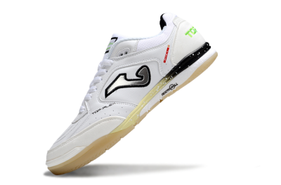 Men's Joma Top Flex IC Indoor & Futsal Low-Tops Football Shoes - White/Lime Green/Black
