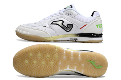 Men's Joma Top Flex IC Indoor & Futsal Low-Tops Football Shoes - White/Lime Green/Black