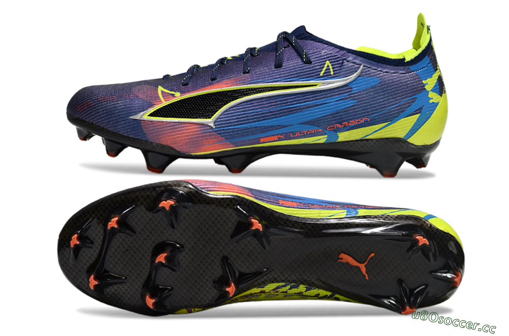 Men's Puma Ultra Ultimate FG Firm Ground Low-Tops Football Boots - Navy/Electric Yellow/Dynamic Blue 1