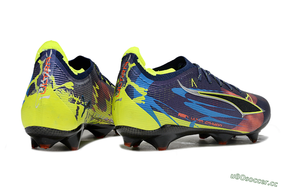 Men's Puma Ultra Ultimate FG Firm Ground Low-Tops Football Boots - Navy/Electric Yellow/Dynamic Blue 6