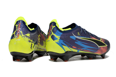 Men's Puma Ultra Ultimate FG Firm Ground Low-Tops Football Boots - Navy/Electric Yellow/Dynamic Blue