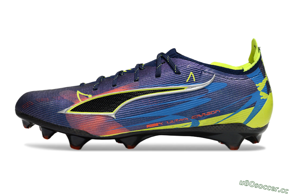 Men's Puma Ultra Ultimate FG Firm Ground Low-Tops Football Boots - Navy/Electric Yellow/Dynamic Blue 0