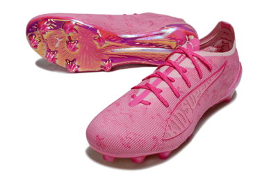 Men's Puma Ultra Ultimate FG Firm Ground Low-Tops Football Boots - Pink/Vibrant Pink/Reflective Pink