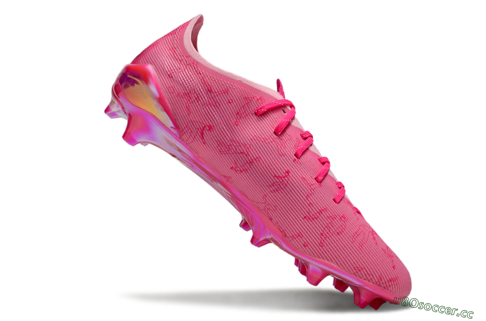 Men's Puma Ultra Ultimate FG Firm Ground Low-Tops Football Boots - Pink/Vibrant Pink/Reflective Pink 4