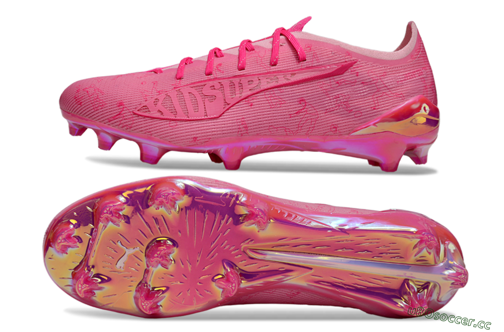Men's Puma Ultra Ultimate FG Firm Ground Low-Tops Football Boots - Pink/Vibrant Pink/Reflective Pink 1