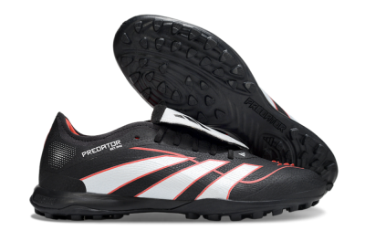 Men's Adidas Predator League Fold-Over Tongue TF Artificial Turf Low-Tops Football Shoes - Black/Bright Red/Sleek White