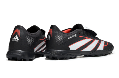 Men's Adidas Predator League Fold-Over Tongue TF Artificial Turf Low-Tops Football Shoes - Black/Bright Red/Sleek White