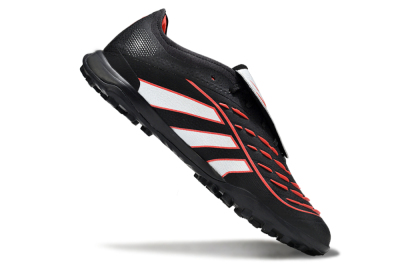 Men's Adidas Predator League Fold-Over Tongue TF Artificial Turf Low-Tops Football Shoes - Black/Bright Red/Sleek White