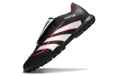 Men's Adidas Predator League Fold-Over Tongue TF Artificial Turf Low-Tops Football Shoes - Black/Bright Red/Sleek White