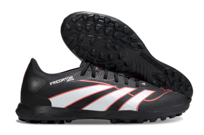Men's Adidas Predator 25 Elite TF Artificial Turf Low-Tops Football Shoes - Black/Fiery Red/White