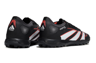 Men's Adidas Predator 25 Elite TF Artificial Turf Low-Tops Football Shoes - Black/Fiery Red/White