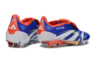 Men's Adidas Predator 25 Elite Fold-Over Tongue FG Firm Ground Low-Tops Football Boots - Blue/Vibrant Orange/Neon Green