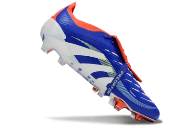 Men's Adidas Predator 25 Elite Fold-Over Tongue FG Firm Ground Low-Tops Football Boots - Blue/Vibrant Orange/Neon Green